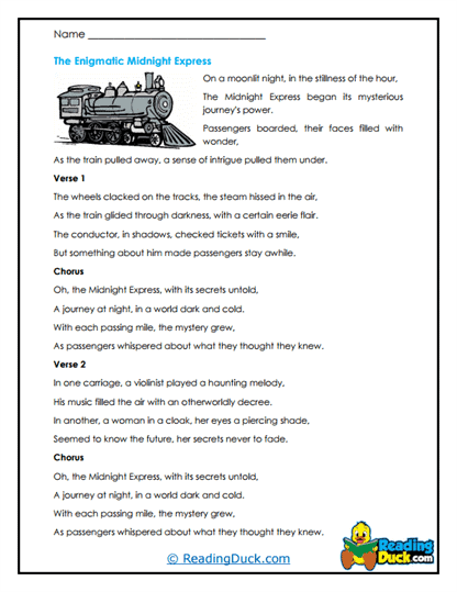 Midnight Express Worksheet