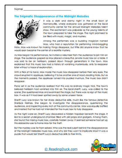Midnight Melodies Worksheet