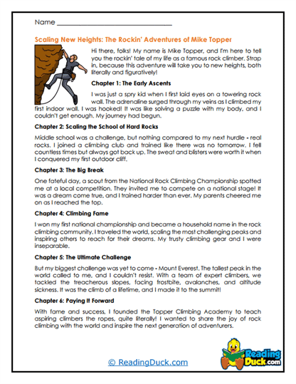 Rocky Heights Worksheet