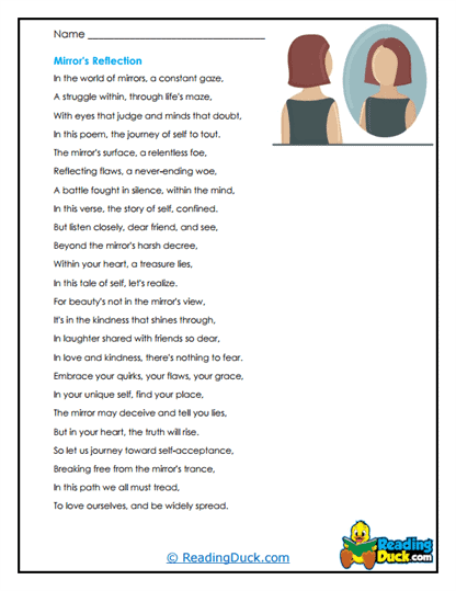 Mirror Reflections Worksheet