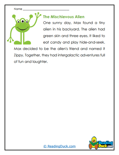 The Alien Days Worksheet