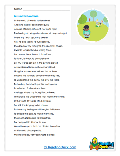 Lonely Thoughts Worksheet