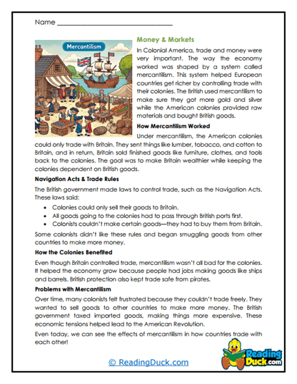 Money & Markets Worksheet