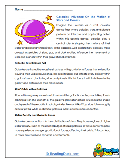 Gravity's Pull Worksheet