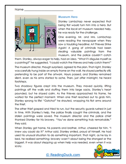 Museum Hero Worksheet