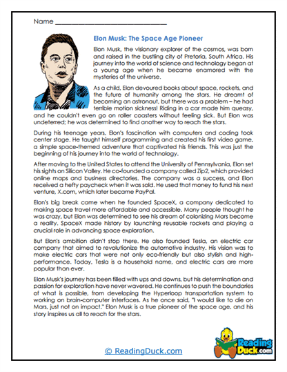 Space Pioneer Worksheet