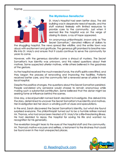 Secret Samaritan Worksheet