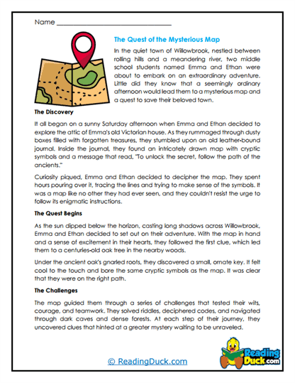 The Mysterious Map Worksheet