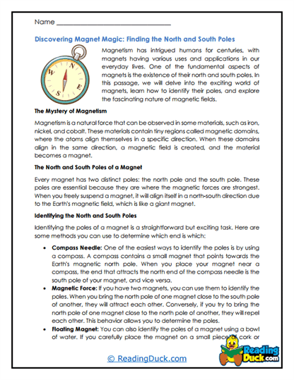 Pole Discovery Worksheet
