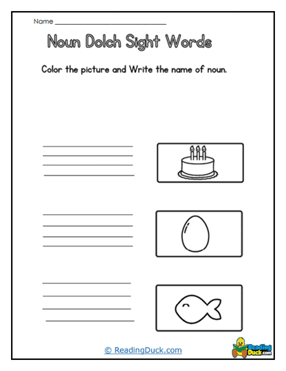 Picture to Word Worksheet