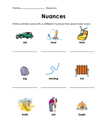 Nuance Shift Worksheet