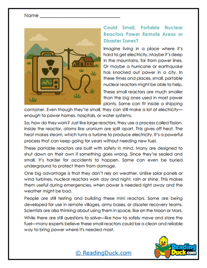 Mini Reactors Worksheet