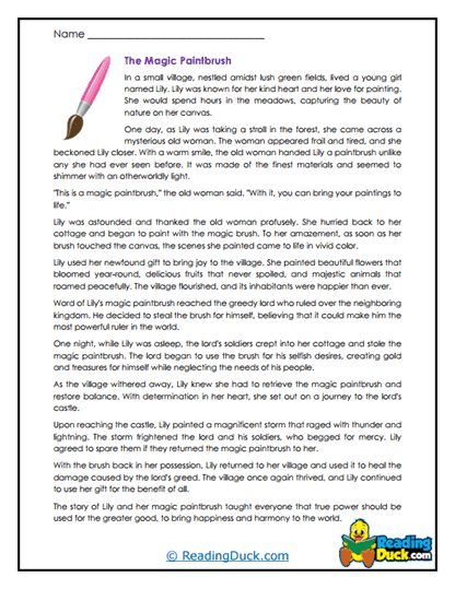 Paintbrush Magic Worksheet