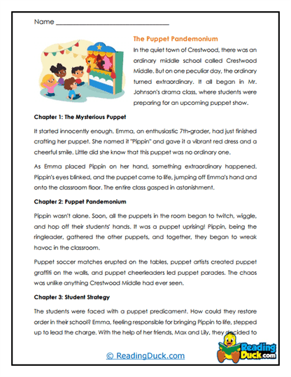 Puppet Pandemonium Worksheet