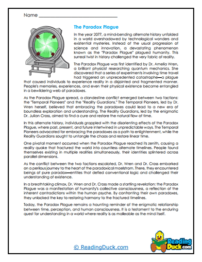 Paradox Plague Worksheet