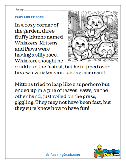 Kitten Capers Worksheet