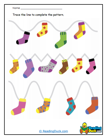 Sock Patterns Worksheet