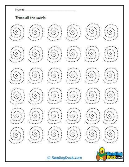 Swirly Practice Worksheet