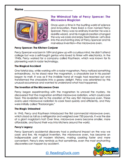 Microwave Magic Worksheet