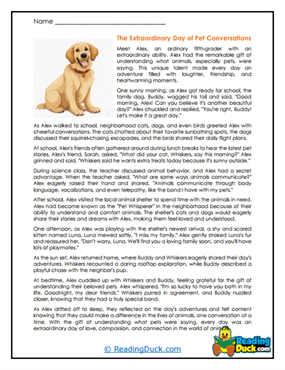 Pet Conversations Worksheet