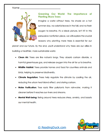 Tree Guardians Worksheet