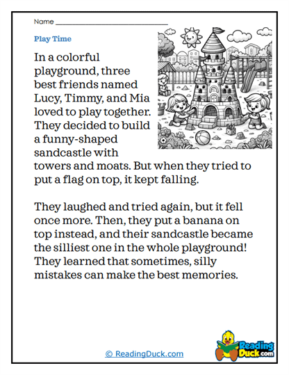 Silly Sandcastles Worksheet