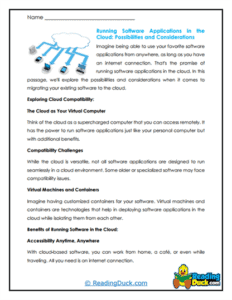Cloud Computing Reading Worksheets | Reading Duck.com