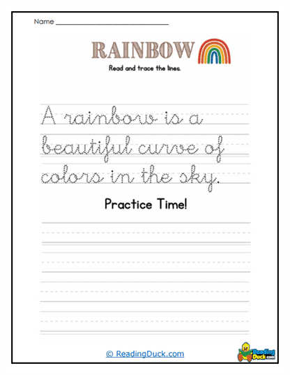 Rainbow Wonder Worksheet