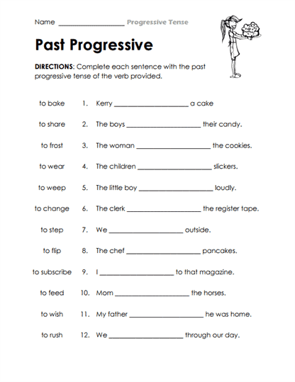 Past Progressive Sentence Builder Worksheet