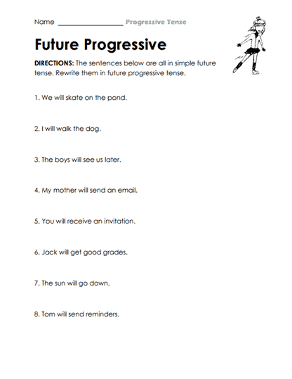 Future Progressive Rewriter Worksheet