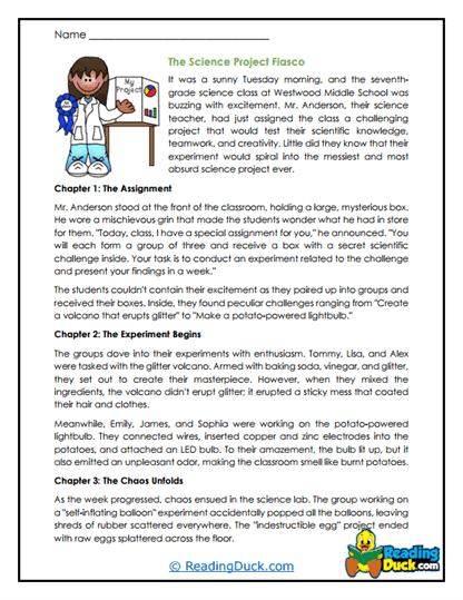 Science Gone Wrong Worksheet