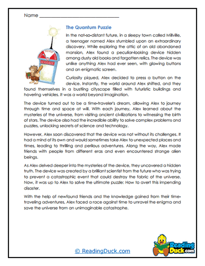 Quantum Puzzle Worksheet