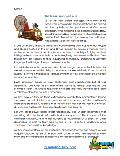 Q's Multiverse Worksheet
