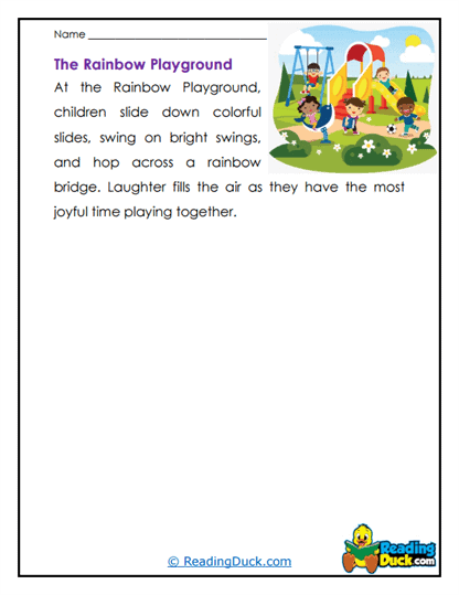 Rainbow Playground Worksheet