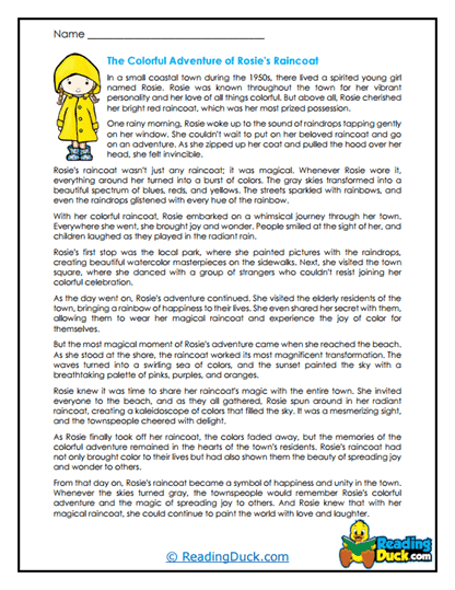 Rosie’s Rainbow Worksheet