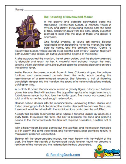 Ravenwood Haunting Worksheet