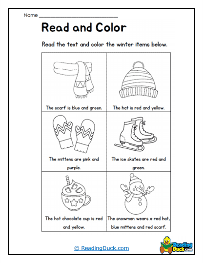 Winter Hues Worksheet