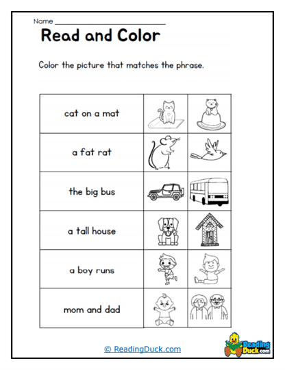 Phrase Match Worksheet