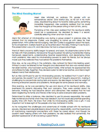 The Mind-Reader Worksheet