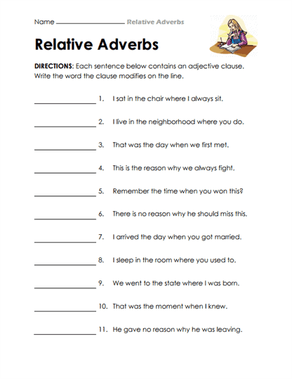 Modifier Match Worksheet