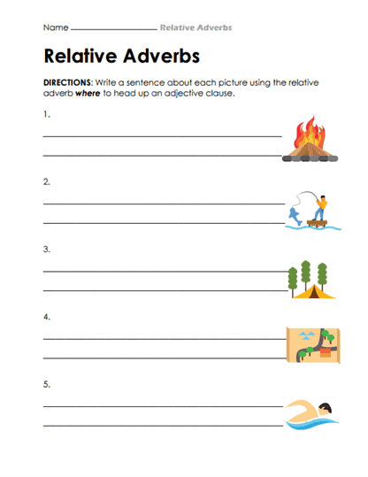 Place Sentence Creator Worksheet