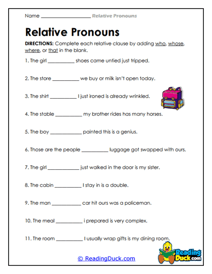 Clause Completion Worksheet
