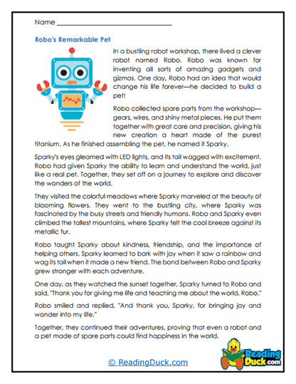 Robo Buddy Worksheet
