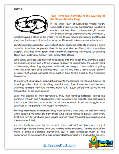 Revolutionary Ring Worksheet