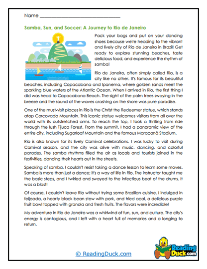 Rio Rhythms Worksheet