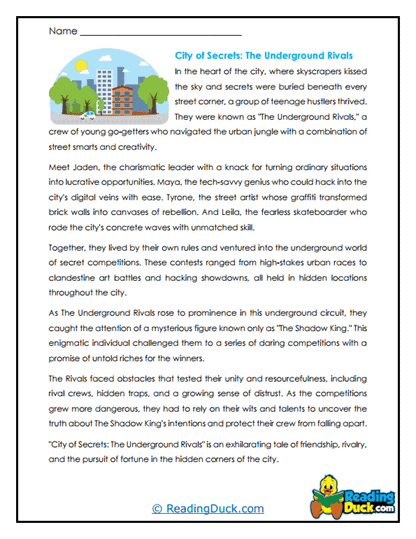Secret Rivals Worksheet