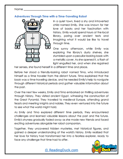 Robot Time Traveler Worksheet