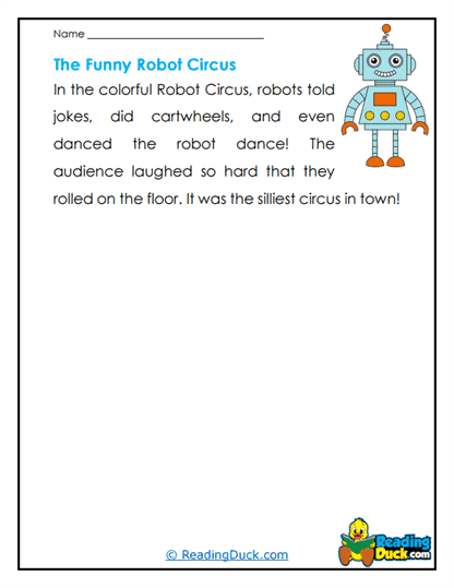Robot Circus Worksheet