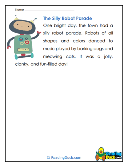 Robot Parade Worksheet