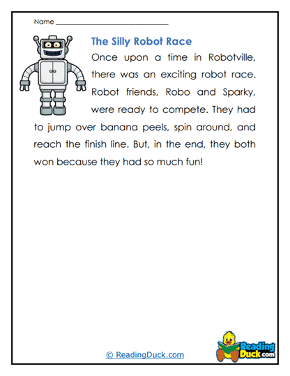 Robot Race Worksheet